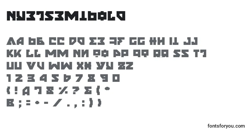 Schriftart NyetSemiBold – Alphabet, Zahlen, spezielle Symbole
