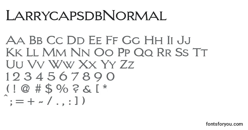 A fonte LarrycapsdbNormal – alfabeto, números, caracteres especiais