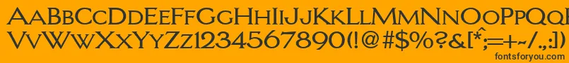 LarrycapsdbNormal Font – Black Fonts on Orange Background