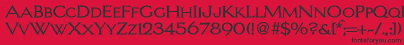 LarrycapsdbNormal Font – Black Fonts on Red Background
