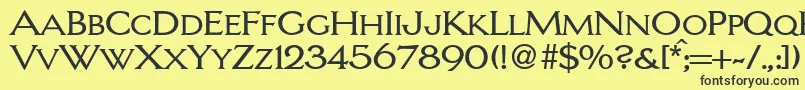 LarrycapsdbNormal Font – Black Fonts on Yellow Background