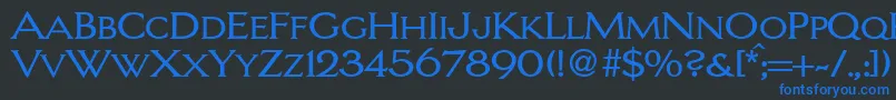 LarrycapsdbNormal Font – Blue Fonts on Black Background