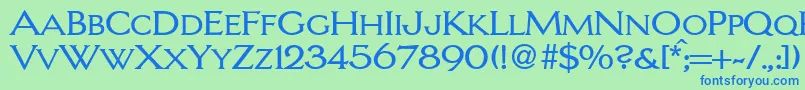 LarrycapsdbNormal Font – Blue Fonts on Green Background