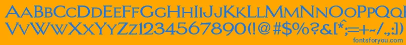 LarrycapsdbNormal Font – Blue Fonts on Orange Background