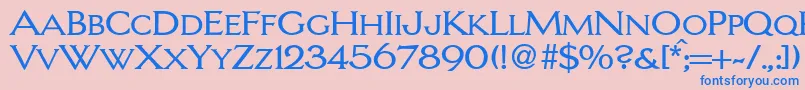 LarrycapsdbNormal Font – Blue Fonts on Pink Background