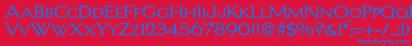 LarrycapsdbNormal Font – Blue Fonts on Red Background