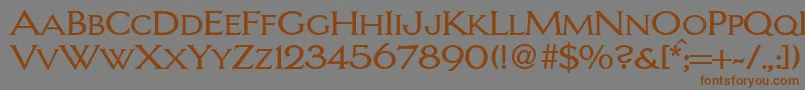LarrycapsdbNormal Font – Brown Fonts on Gray Background