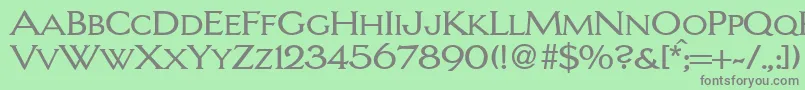 LarrycapsdbNormal Font – Gray Fonts on Green Background
