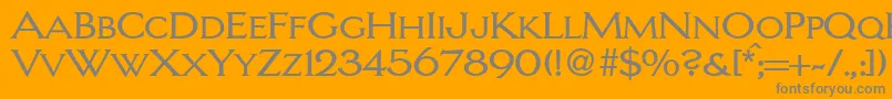 LarrycapsdbNormal Font – Gray Fonts on Orange Background