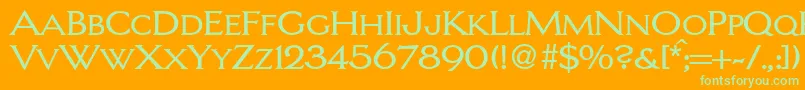 LarrycapsdbNormal Font – Green Fonts on Orange Background