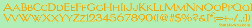 LarrycapsdbNormal Font – Orange Fonts on Green Background