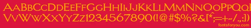 LarrycapsdbNormal Font – Orange Fonts on Red Background