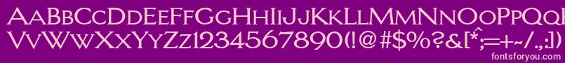 LarrycapsdbNormal Font – Pink Fonts on Purple Background