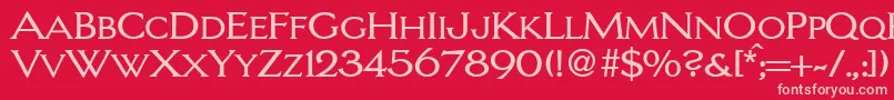 LarrycapsdbNormal Font – Pink Fonts on Red Background