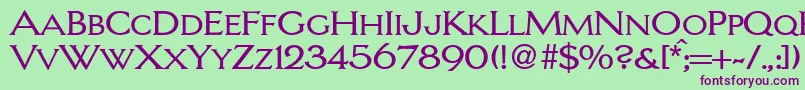 LarrycapsdbNormal-Schriftart – Violette Schriften auf grünem Hintergrund