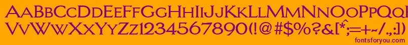 LarrycapsdbNormal Font – Purple Fonts on Orange Background