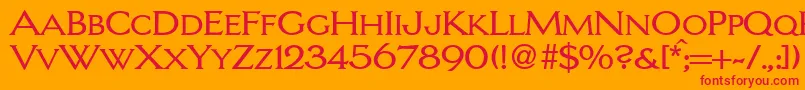 LarrycapsdbNormal Font – Red Fonts on Orange Background