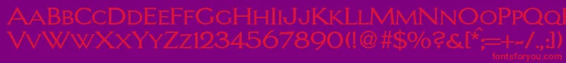 LarrycapsdbNormal-Schriftart – Rote Schriften auf violettem Hintergrund