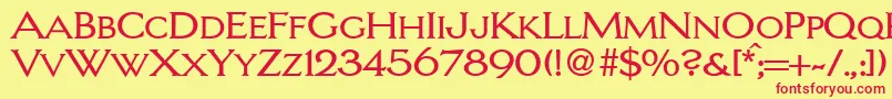 LarrycapsdbNormal Font – Red Fonts on Yellow Background