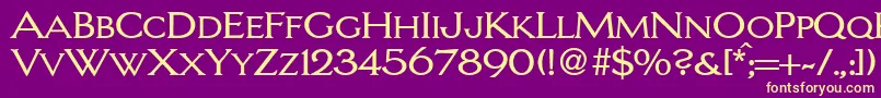 LarrycapsdbNormal Font – Yellow Fonts on Purple Background