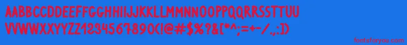 VenturaEddingBold Font – Red Fonts on Blue Background