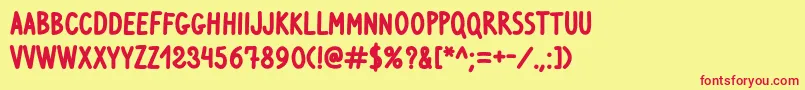 フォントVenturaEddingBold – 赤い文字の黄色い背景