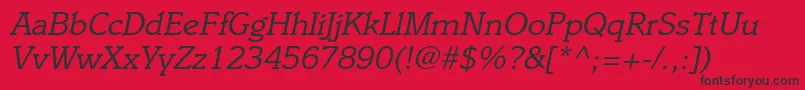 ItaliacItalic Font – Black Fonts on Red Background