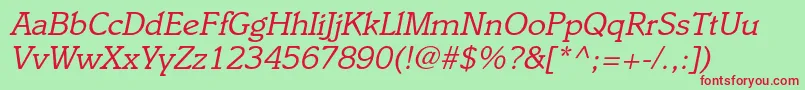 fuente ItaliacItalic – Fuentes Rojas Sobre Fondo Verde