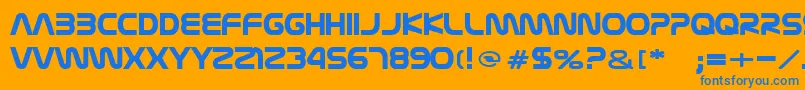 フォントNasalization – オレンジの背景に青い文字