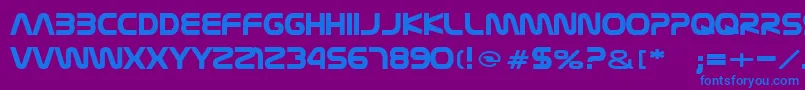 フォントNasalization – 紫色の背景に青い文字