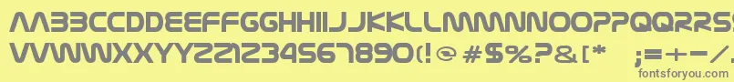 フォントNasalization – 黄色の背景に灰色の文字