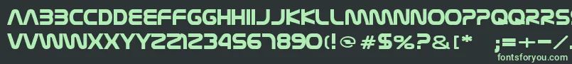 Nasalization-fontti – vihreät fontit mustalla taustalla