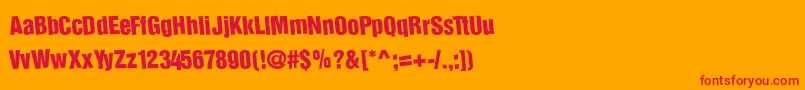 ChildsRegular Font – Red Fonts on Orange Background