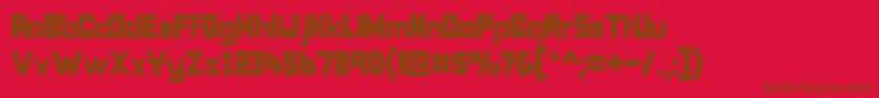 Więcej informacji o czcionce Bonk Czcionka Bonk – brązowe czcionki na czerwonym tle