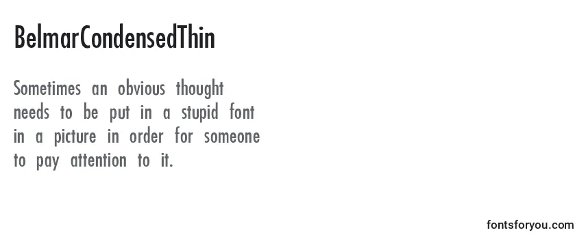 Review of the BelmarCondensedThin Font