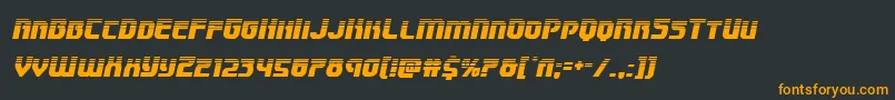 フォントSpeedwagonhalfital – 黒い背景にオレンジの文字