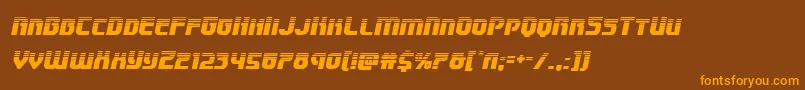Speedwagonhalfital Font – Orange Fonts on Brown Background