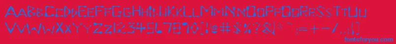 Dinnertime Font – Blue Fonts on Red Background