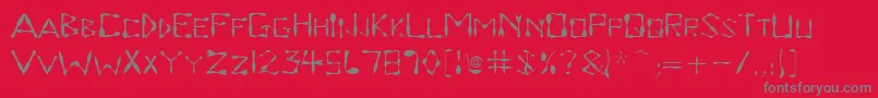 Dinnertime-Schriftart – Graue Schriften auf rotem Hintergrund