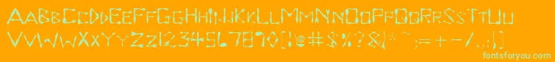 Dinnertime Font – Green Fonts on Orange Background