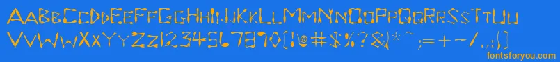 Dinnertime Font – Orange Fonts on Blue Background