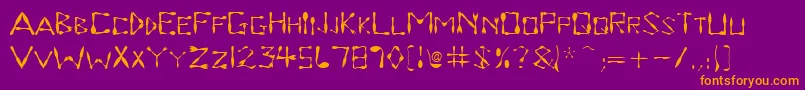 Dinnertime Font – Orange Fonts on Purple Background