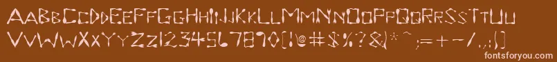 Dinnertime Font – Pink Fonts on Brown Background