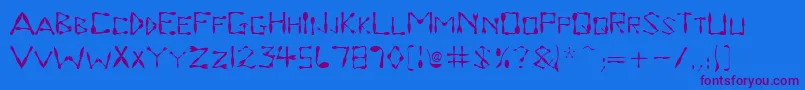 Dinnertime Font – Purple Fonts on Blue Background