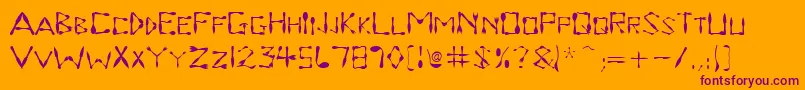 Dinnertime-Schriftart – Violette Schriften auf orangefarbenem Hintergrund