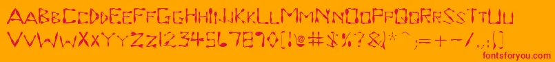 Dinnertime Font – Red Fonts on Orange Background