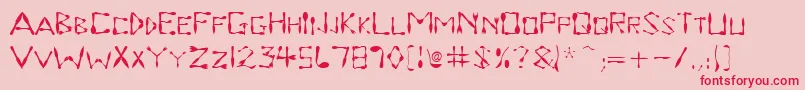 Dinnertime Font – Red Fonts on Pink Background