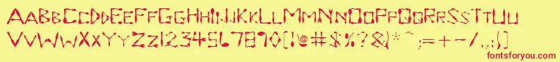 Dinnertime Font – Red Fonts on Yellow Background