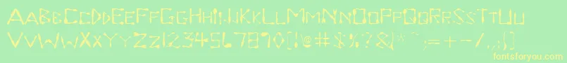 Dinnertime Font – Yellow Fonts on Green Background
