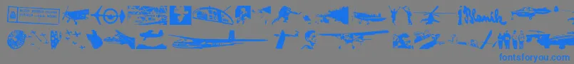 LetiskovyFlashtrace-Schriftart – Blaue Schriften auf grauem Hintergrund